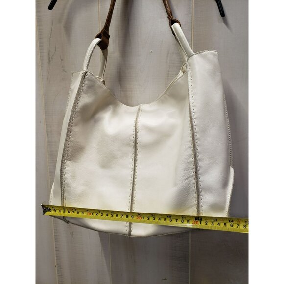 The Sak Large Tote Bag Los Feliz Leather Shoulder Purse Stone Brown Handle - Picture 3 of 13